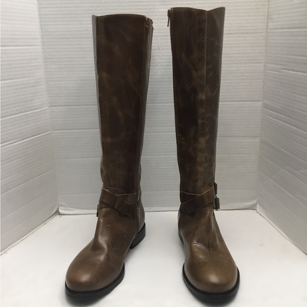 Matisse Brown Over The Knee Boots With Distressed Leather